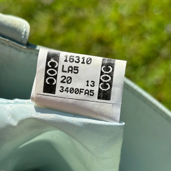 Furla Greta GUC+ Vintage Aqua Leather Double Handle Y2K Satchel Shoulder Bag - Picture 11 of 12